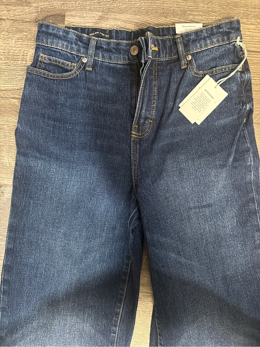 NWT Free Assembly High Rise Wide Leg Jeans Size 2 Dark Indigo - Picture 5 of 9